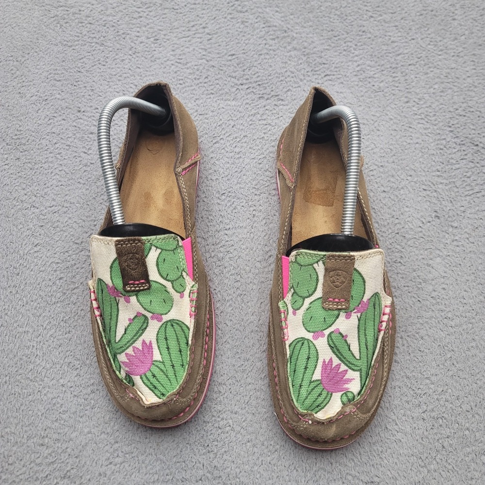 Ariat Rugged West Cactus Print Cruiser Western Loafers Brown Pink Womens 10 B